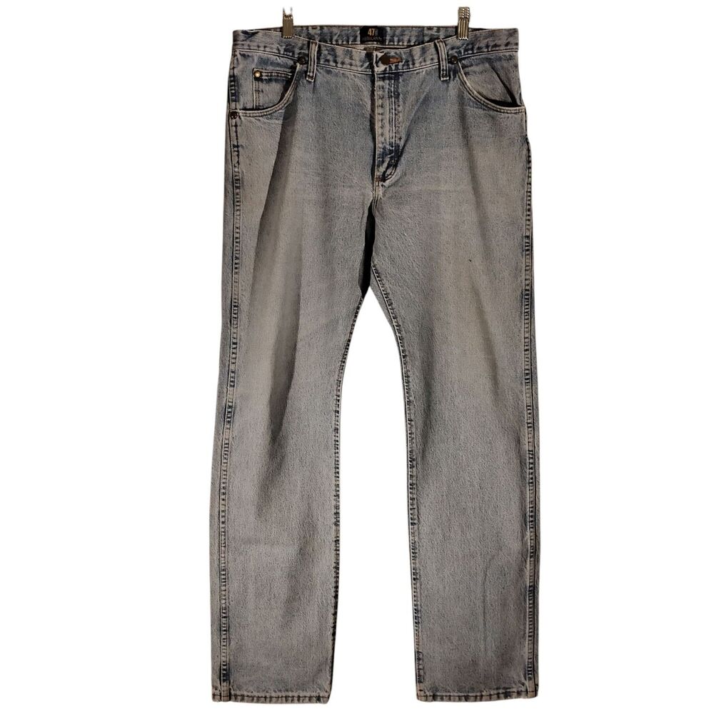 Wrangler vintage 47MWZ jeans mens 36x36 blue denim western straight leg light
